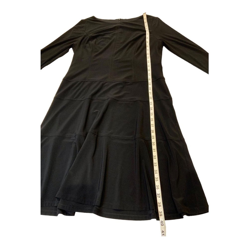 Black Label Evan Picone long sleeve black midi dress with high neck - Picture 4 of 6